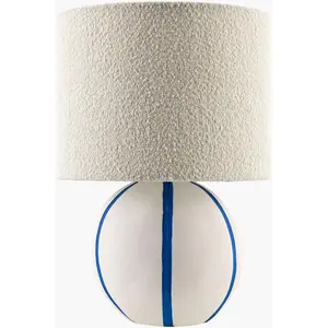 Deep Beige Traditional Table Lamp with linen details for bedside or console tables