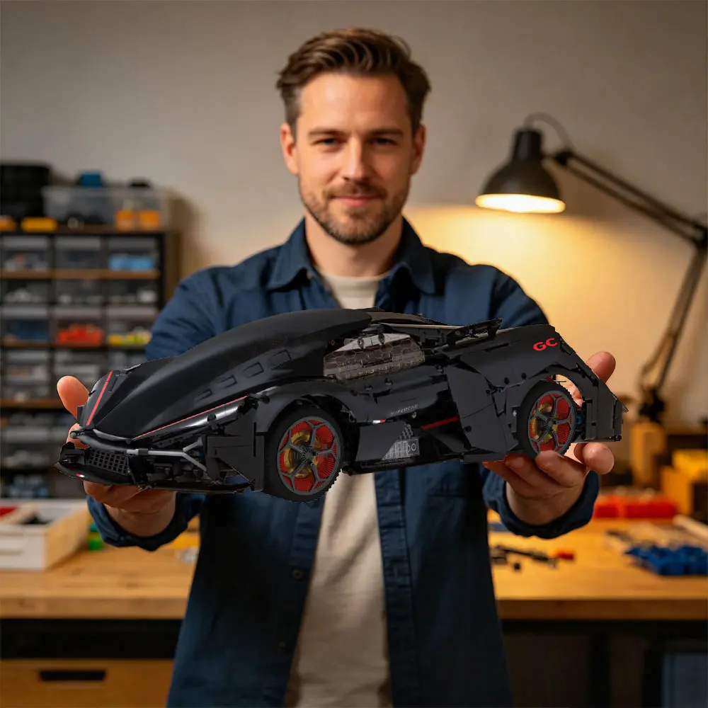 1:8 Lamborghini Third Millennium concept supercar building blocks, 2,884 pieces, mechanical assembly car model, compatible with other building blocks, challenging build toy for boys and adults