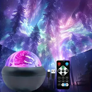 LED Aurora Floor Lamp with Remote Control - 360° Magic Sphere Projector Light, USB-Powered Standing Night Light for Bedroom, Office, Party Decor, Adjustable Brightness, Ideal Christmas/Birthday Gift