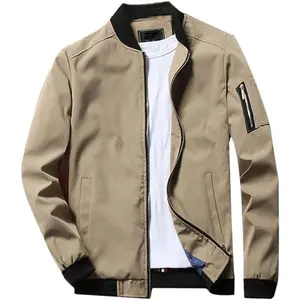 Men's flight bomber jacket lightweight softshell coat sportwear zipper windbreaker Casual Menswear Baggy Baseball