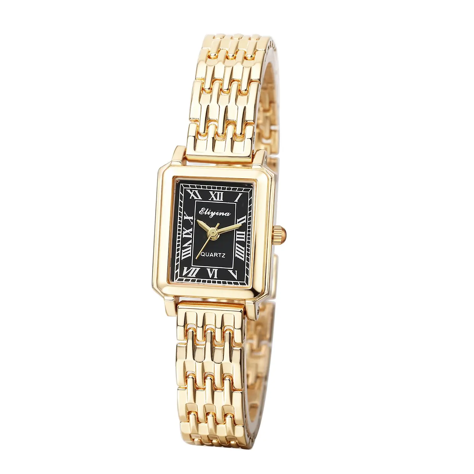 OIDEA Women's Elegant Square Dial Fashion Watch - 3cm Roman Dial Quartz Analog, Gold-Tone, Removable Bracelet Band, 1ATM Water Resistance, Business Dress Option for Work, Gift Giving, Watches For Women