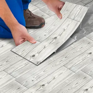 DIY Wood Grain Floor Stickers, Vinyl Plank, Waterproof & Mould Proof, Self Adhesive Design, Ideal for Kitchen/bathroom/living Room Decorations