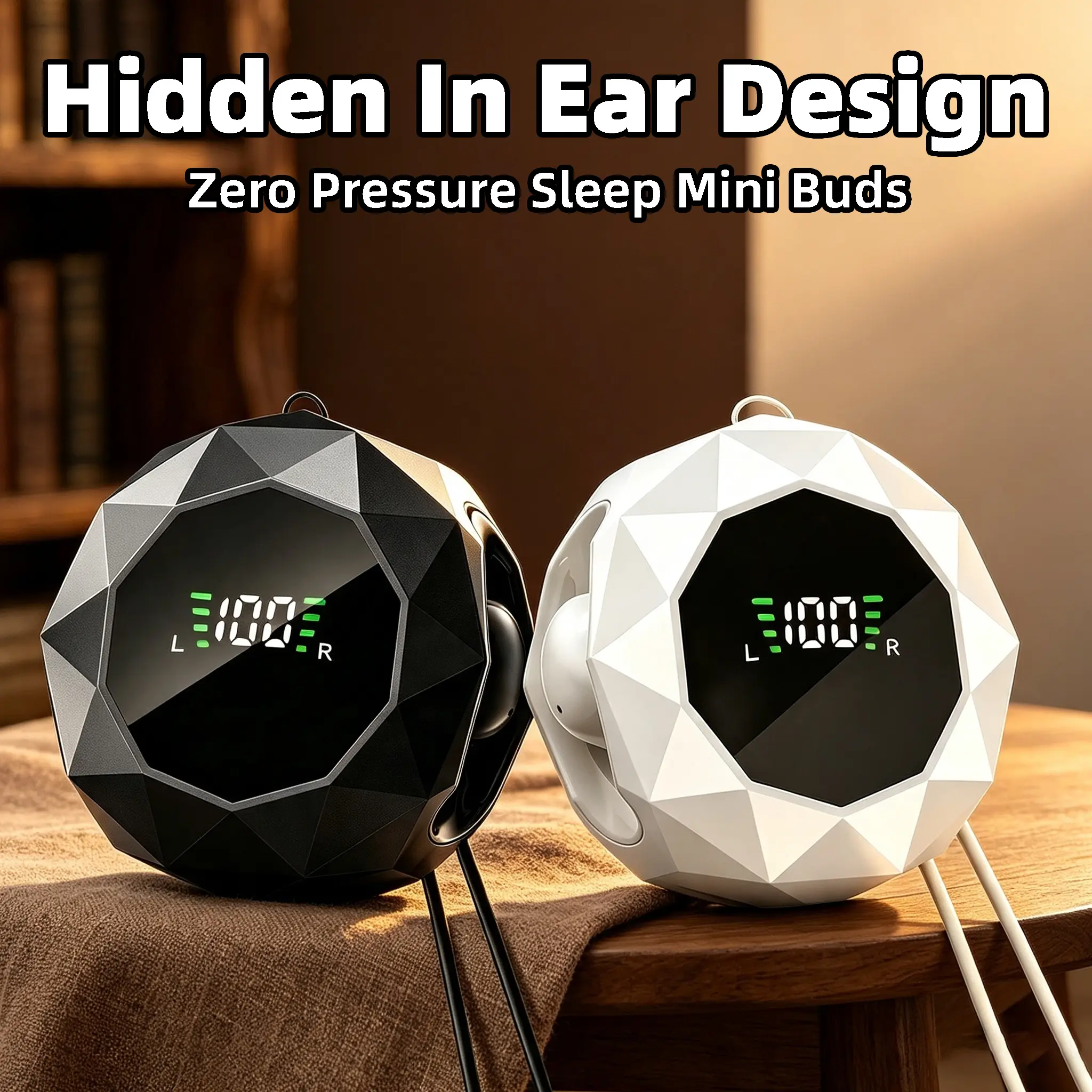 Ultra-Mini Wireless Bluetooth In-Ear Sleep Headphones - Soft Silicone Audio Device, Comfortable for Side-Sleeping, Immersive Sound, Stable Connection, Water Resistant, Charging-Compatible for Night Rest & Daily Phone Use, Bluetooth Headphones