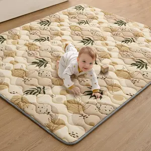 Baby Play Mats  Floor, 71x59 Inch Extra Thicker & Large Soft Cushioning Foam Playmats  Babies and Toddlers, Foldable Washable Baby Crawling Mat  Playpen, Earth Tones Design
