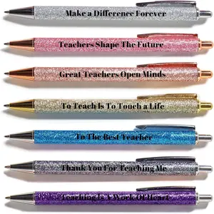 7 count Teacher Appreciation Pens-Personalized Engraved Metal Pens with Teacher Quotes-Thank You  for Teachers