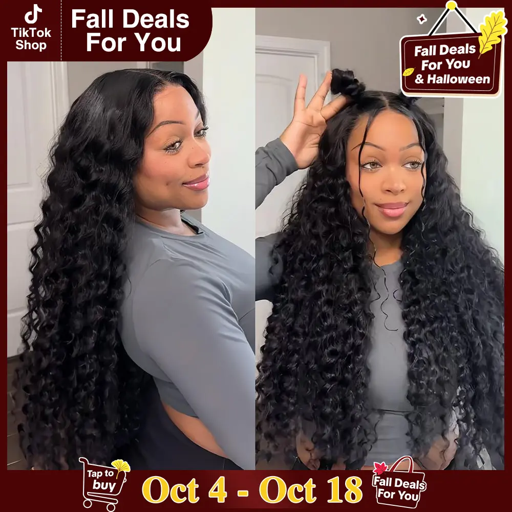 Mamushow 7x6 Glueless Water Wave Wigs 200% Density Human Hair With Drawstring Curly Wave Wigs Closure Wigs Pre Plucked Pre Cut Pre Bleached Wear and Go Wigs Outdoorfun Party Vacation Wigs#tiktokshopstockup