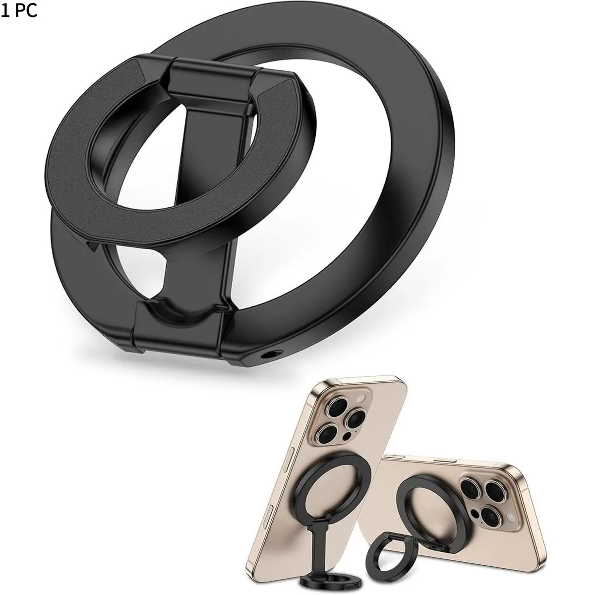 Magsafe Magnetic 360° Adjustable Dual-Sided Cell Phone Stand, Detachable Phone Grip & Finger Ring Holder, Multifunctional Phone Holder, Strong Magnet, Metal Material, Ultra-Lightweight