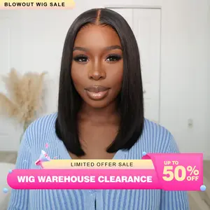 Reshine Straight Hair Wear Go Wig Glueless Human Hair Wigs for Women Short Straight Human Hair Wigs 180% Density