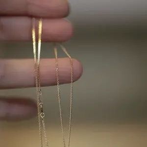 925 sterling silver 14K gold finish - minimalist chain necklace