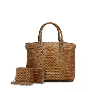 MKF Collection Liora Croc Embossed Tote Bag and Set with Two Handles and Dual Closures Leather