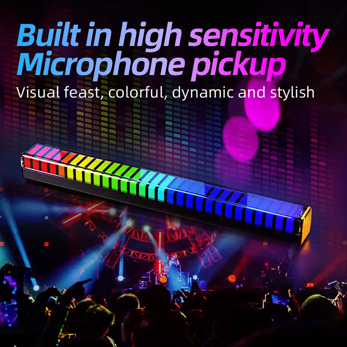 Newly upgraded 3D RGB sound-activated light, car charger, colorful glowing rhythm light, and ambient light. Newly upgraded 3D RGB sound-activated light, car charger, colorful glowing rhythm light, and ambient light.