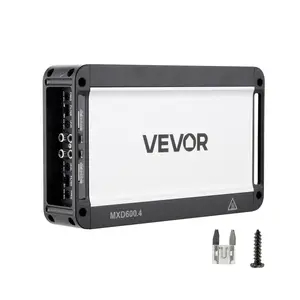 VEVOR 4 Channel Car Audio Amplifier 2 Ohm Stable Bridgeable Class D Full Range Amp Max Power 4 x 420W @ 4 Ohm / 4 x 600W @ 2 Ohm for Car SUV Truck Off-Road