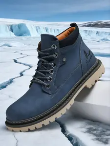 Men's Boots For Men Men's Hiking Boots Vintage Vegan Leather Walking Boots Breathable Anti-Slip Outdoor Sports Ankle Boots Fashion Wide Fit Motorcycle Boots Mens Plus Size Shoes Mens Shoes Size 12 13 14 15 Ideal For Outdoor Activities, Hiking, And Everyda