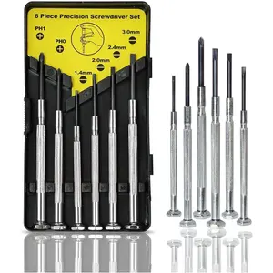 6 count Mini  Set, Small Professional Repair Tool Kit with 6 Different Size Flathead and Phillips Screwdrivers, Precision  Sets for , Watch, , Eyeglass Repair