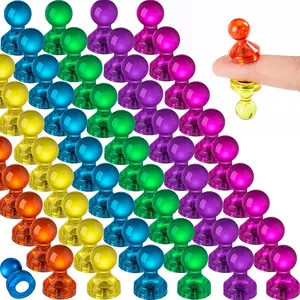 66PCS Assorted Color Plastic Magnetic Push Pins with Strong Magnets, for Whiteboard, Office, Home Decor