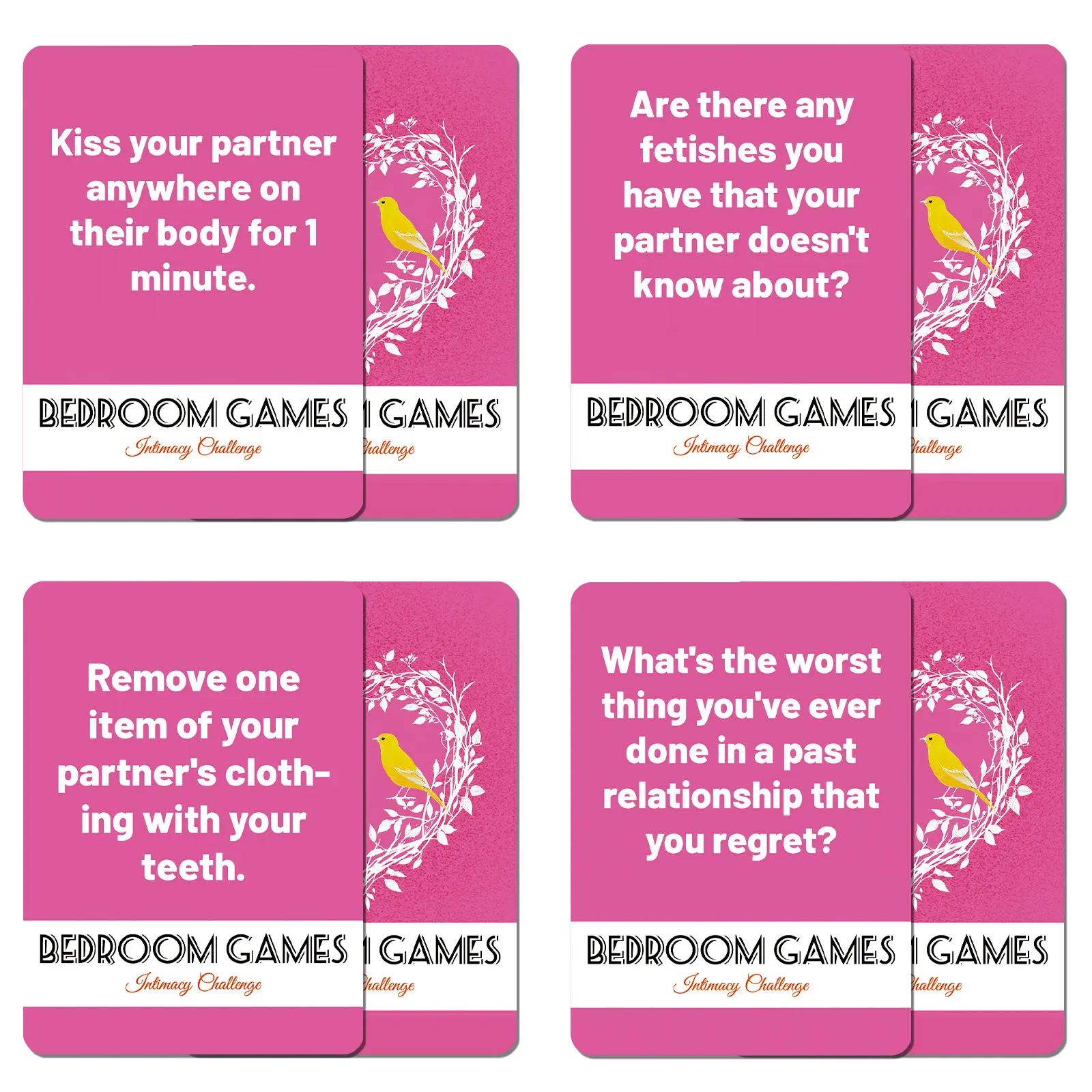 50-Piece Romantic Pink Affection-Enhancing Game Cards - Interactive Party Games for Adults, Couple Gifts, Office Stationery, Bedroom Use, Boosts Humor, Romance, Intimacy & Atmosphere, Pieces, Love, Night Bedroom Game