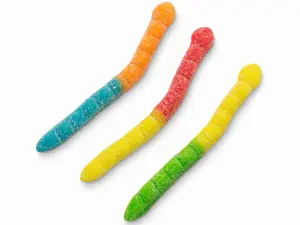 Albanese Sour  Neon Gummi Worms 8 oz lb bag Snack Sweet Chewy Gummies Non Gmo Gummies