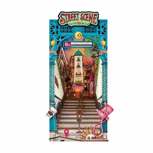 Rolife Book Nook Kits DIY 3D Wooden Puzzle for Adults 10" Subway Urban Street Scene Decorative Bookends Bookshelf Insert Decor Creative Xmas Gift
