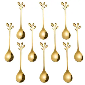 10/20 Piece Long Handle Coffee Stirring Spoons, Stainless Steel Tea Spoons, Dessert Spoons, Gift Spoons for Restaurant/cafe Use