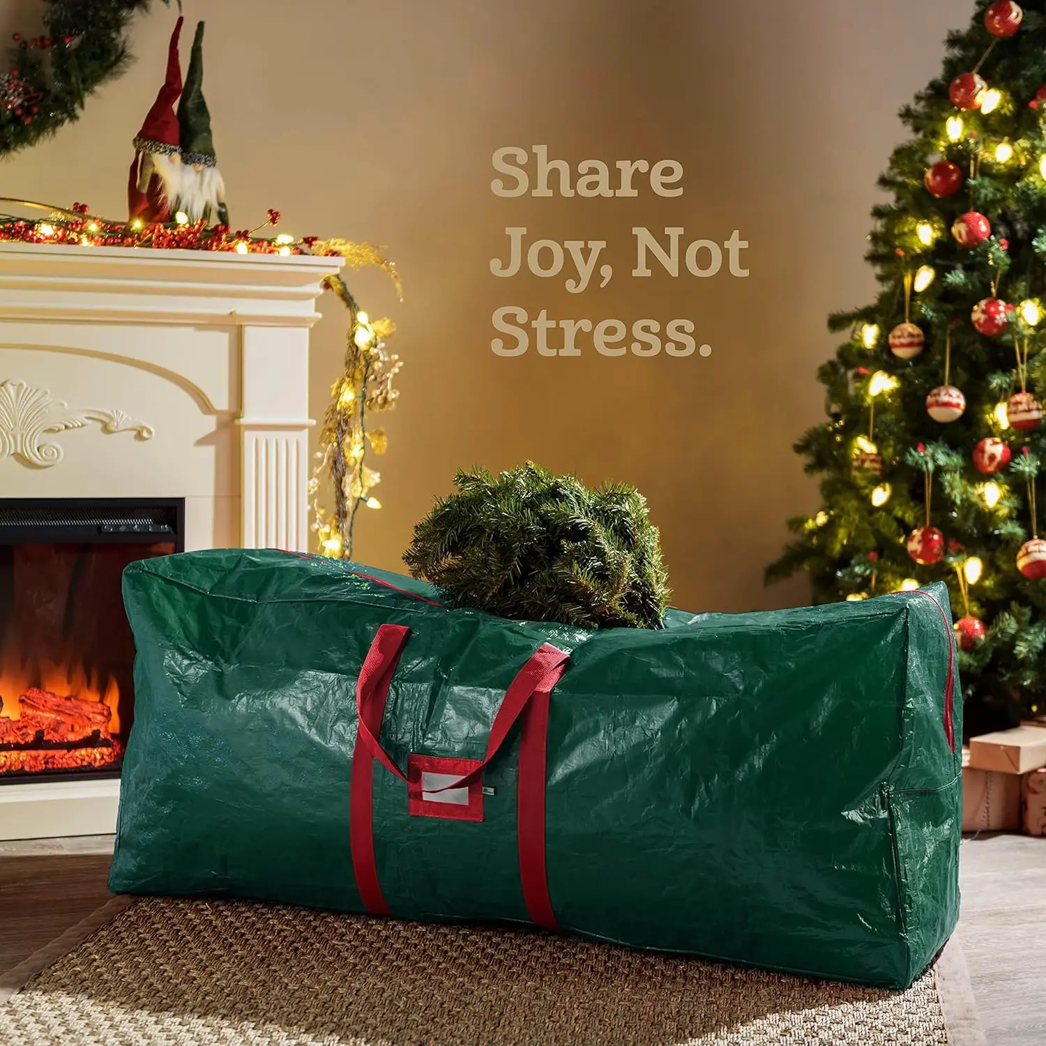 Large Christmas Tree Storage Bag – 9 Ft Artificial Christmas Tree Bag - Durable Heavy-Duty Waterproof Material with Strong Reinforced Handles, Full-Length Zipper for Easy Access, Xmas Tree Storage Box