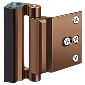 Brown-Home Security Door Lock with 8 Screws,Black Friday Childproof Door Reinforcement Lock with 3 Inch Stop Withstand 800 lbs for Inward Swinging Door,Upgrade Night Lock to Defend Your Home doorcloser doorlock security smart doorknob childproof Christmas