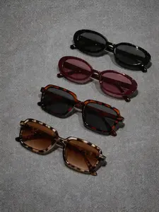 4 Pairs Fashionable PC Frame Multicolor Women's Sunglasses, Uv400 Protection, Uv Protective Sunglasses, Ideal for Daily Commute, Street Style, Vacation Photos, Road Trips, Tinted Lenses Sunglasses