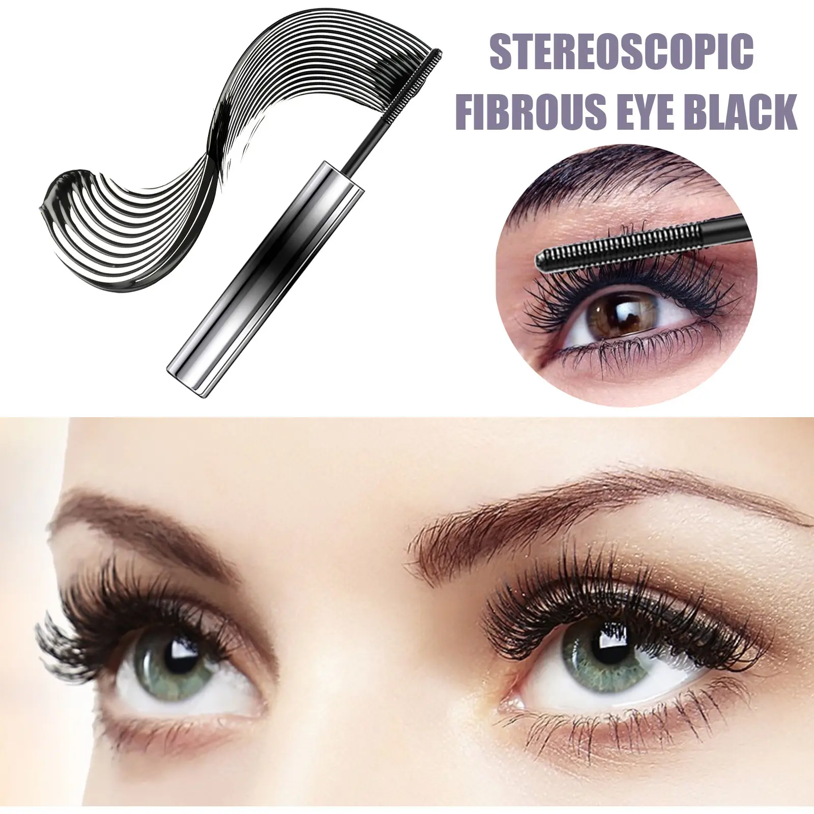 Volumizing Mascara, Lengthening Lash Makeup, Precision Steel Brush Applicator, Smooth Buildable Formula for Daily Beauty Routine
