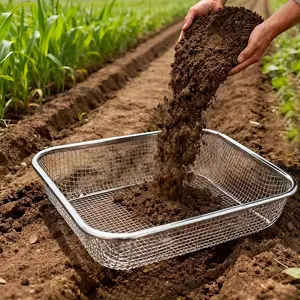 A Stainless Steel Soil Sifter for Gardening, Ideal for Home Use, Filtering Soil for Succulent Plants, And Preparing Aquarium Substrate