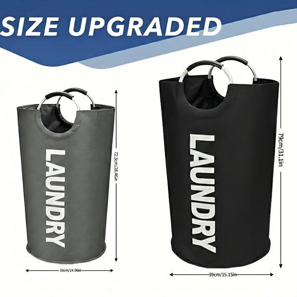 2 pcs Large Laundry Basket Foldable Elevated Design with Half Ring Handle Durable Laundry Hamper for Home Bathroom Storage