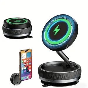 Fast Wireless Car Charger Mount | 360° Rotatable Foldable Magnetic Holder