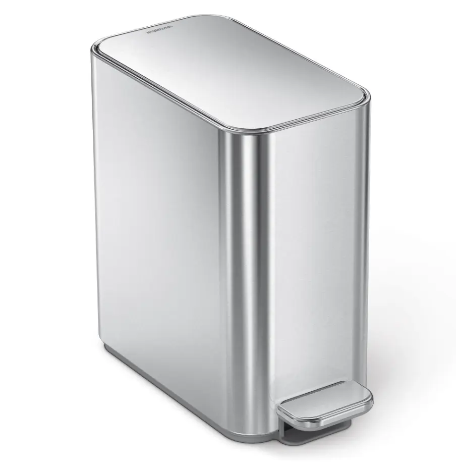 simplehuman 5L Slim Step Trash Can Stainless Steel Bathroom Waste Bin Soft Close