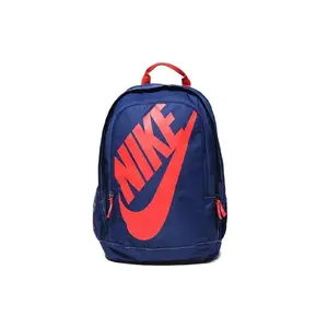 Nike Logo Print Zipper Closure Polyester Backpack for Men and Women in Blue