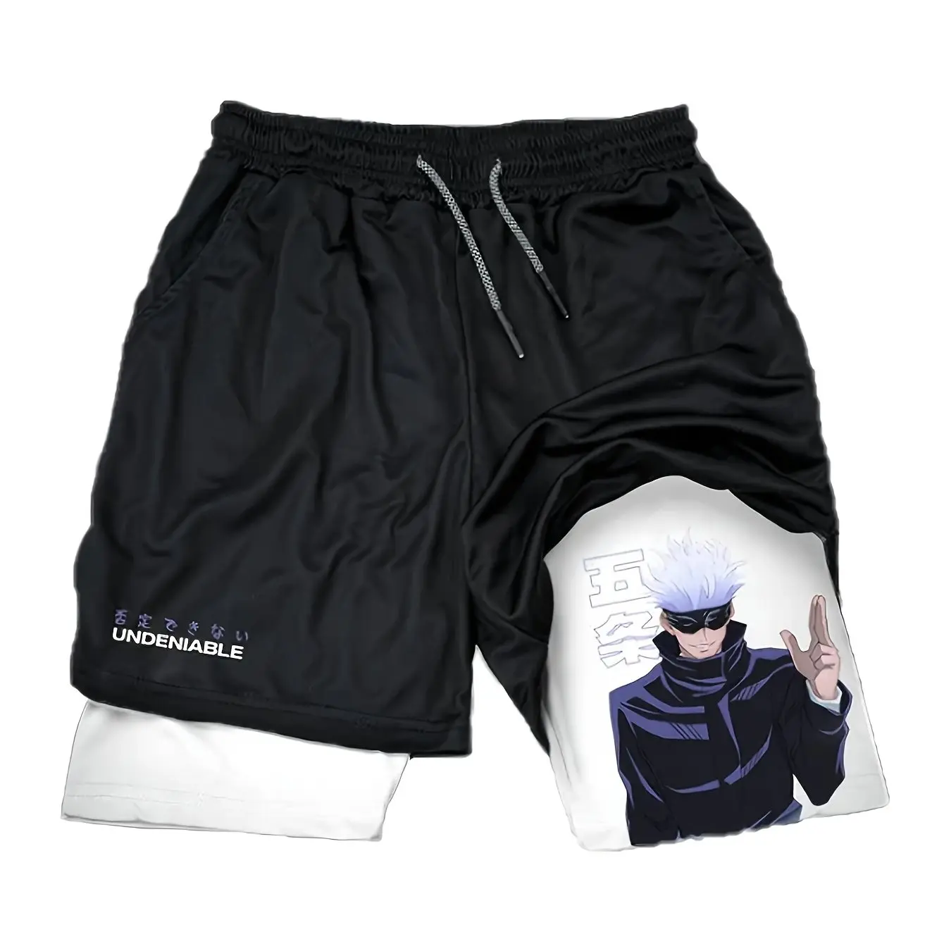 Jujutsu Kaisen Performance Shorts Summer Double Layer Beach Pants Fitness Training Pant Sports Swimming Shorts