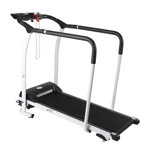 Treadmills for Seniors Recovery Fitness Exercise Machine LCD Blue Backlit Screen Walking Treadmill with Full Length Handrails &Heart Rate Sensor Home Treadmill Walking for Home Gym Office