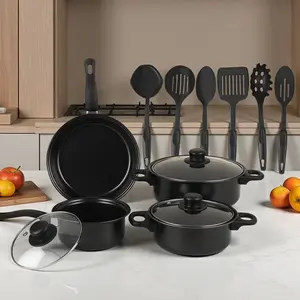 17Pcs pot Set With Detachable Handles, Stackable Pots And Pans Set For RV Kitchen And Home, Induction Ready, Oven & Dishwasher Safe, Effortlessly Allows Frying, Stir-Frying, Stewing & Boiling Maifan Stone Non-Stick Kitchen Cooking Set