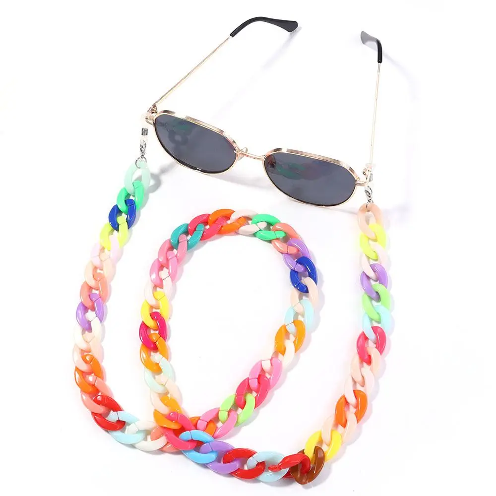 Fashion Colorful Acrylic Glasses Chain Face Mask Lanyard Chains For Women Men Neck Holder Anti-Lost Sunglasses Straps Cord