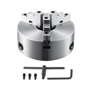 fathersdaygift  VEVOR 3-Jaw Lathe Chuck, 8'', Self-Centering Lathe Chuck, 0.16-8 in/4-200 mm Clamping Range with T-key Fixing Screws Hexagon Wrench, for Lathe 3D Printer Machining Center Milling Drilling Machine