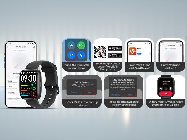 Alexa-Enabled Smart Wristwatch (Wearable Device), 1.83" HD LCD Touchscreen Fitness Tracker with Bluetooth Call, Heart Rate Monitor, Sleep Tracking, 120+ Sports Modes, IP68 Waterproof for Android & iPhone (with Camera), Workout, Magnetic, Charging