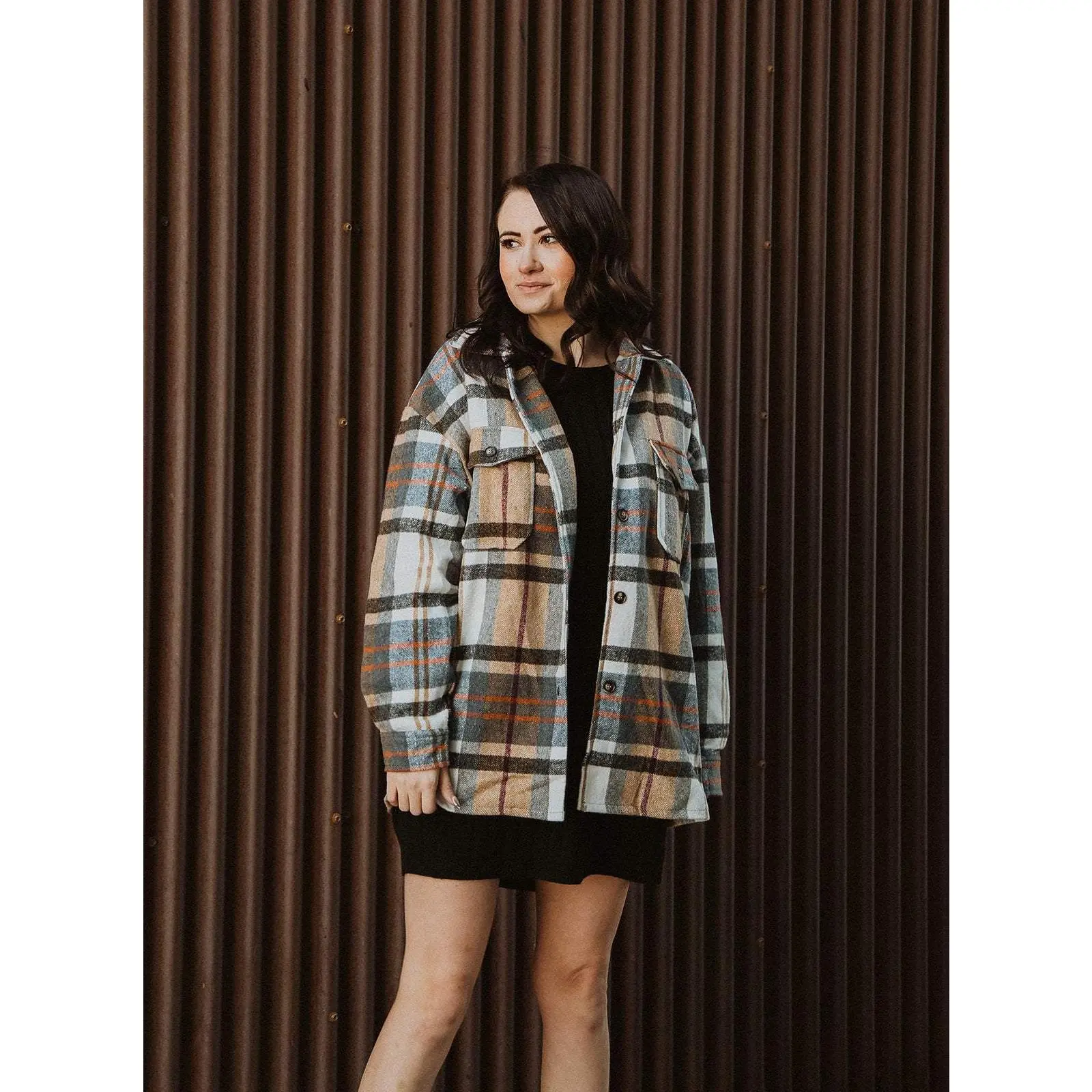 OVERSIZED SHACKET // TAUPE MULTI