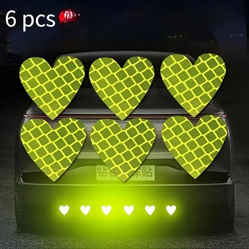 Creative love type reflective car sticker Decal for nighttime travel - strong reflective waterproof safety warning sticker Car Accessories Automotive