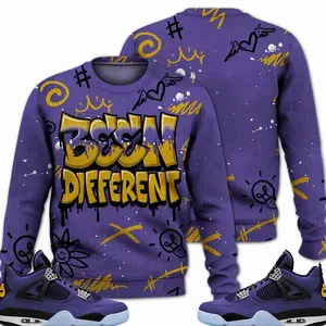 Retro 4 Lakeshow Outfits, Lakeshow 4s Ugly Sweater, Drip Been Different Streetwear Unisex Sneaker Matching Shirts
