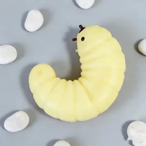 1/3 Caterpillar Squeeze Toy Soft & Slow-Rising Highly Malleable Stretches Freely Ideal Desk Toy Holiday Gift Kawaii Squishies Stress Relief Decoration