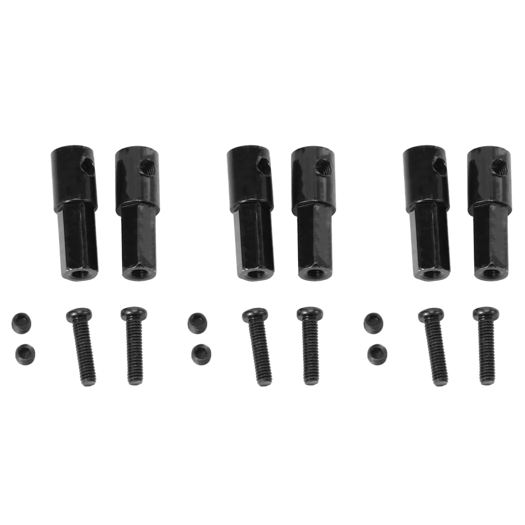 6Pcs Metal Rear Axle Shaft Adapter Accessories for WPL D12 C14 C24 C34 B24 B36 MN D90 D91 MN99S RC Car Parts