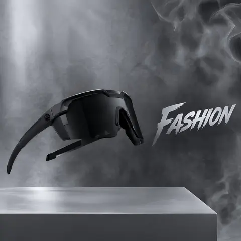 New high-quality luxury sunglasses featuring a square, single-piece lens; unisex design with UV400 protection and Z87+ safety certification.