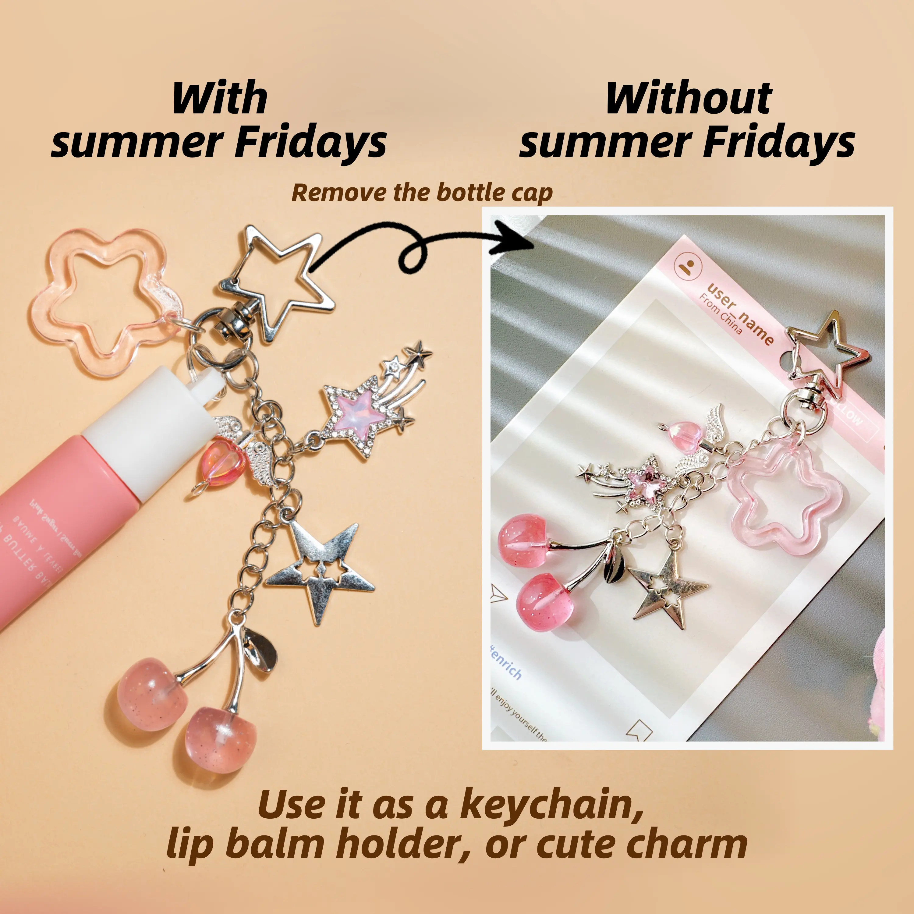 Chic Lip Balm Keychain Cap for Summer Fridays 0.5 Oz - 10 Trendy