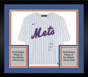 Framed Carson Benge New York Mets Autographed White Nike Replica Jersey with "2024 19th Pick" Inscription - Fanatics Authentic Certified