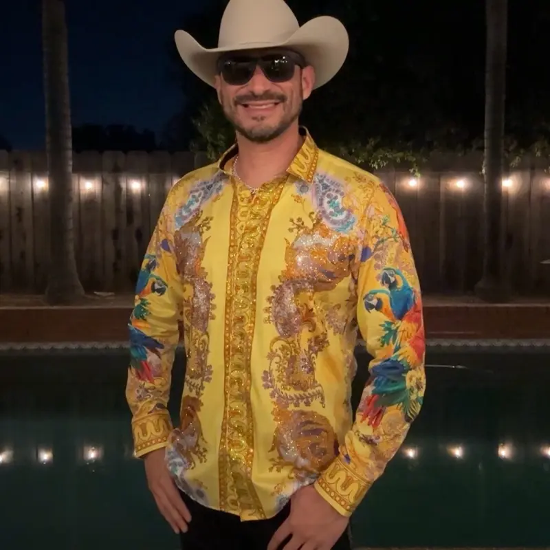 Pericos Rhinestone Long Sleeve Shirt