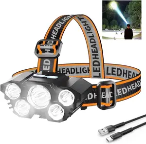 2 Pack Rechargeable Portable LED Headlamp with 4 Modes, Waterproof Bright Head Light, Adjustable Forehead Flashlight for Camping, Hiking, Running, Hard Hat Work,Construction,Car Repair,Emergency&Night Fishing,Long Lasting Hands-Free Gear with Sturdy Strap