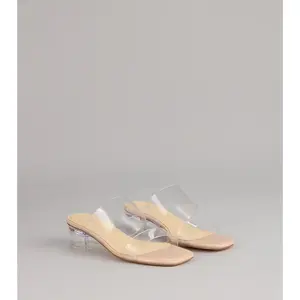 Barely There Plans Clear Strap Block Heels