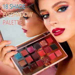 18 Color Pigmented Eyeshadow Palette, Shimmering Eyeshadow Palette, Matte Shimmer, Blendable Powder Eye Makeup Palette Set, Long Lasting Colors Eyeshadow Kit for Women Girls, 1.1g x 18 Shades, Cosmetic